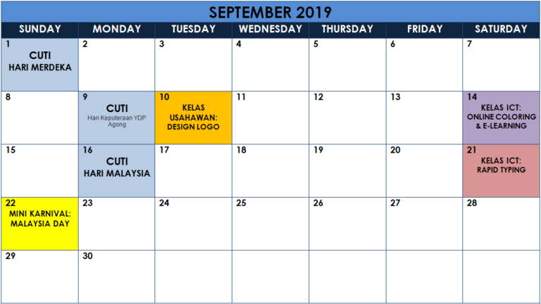 9 Kalendar Sept 2019